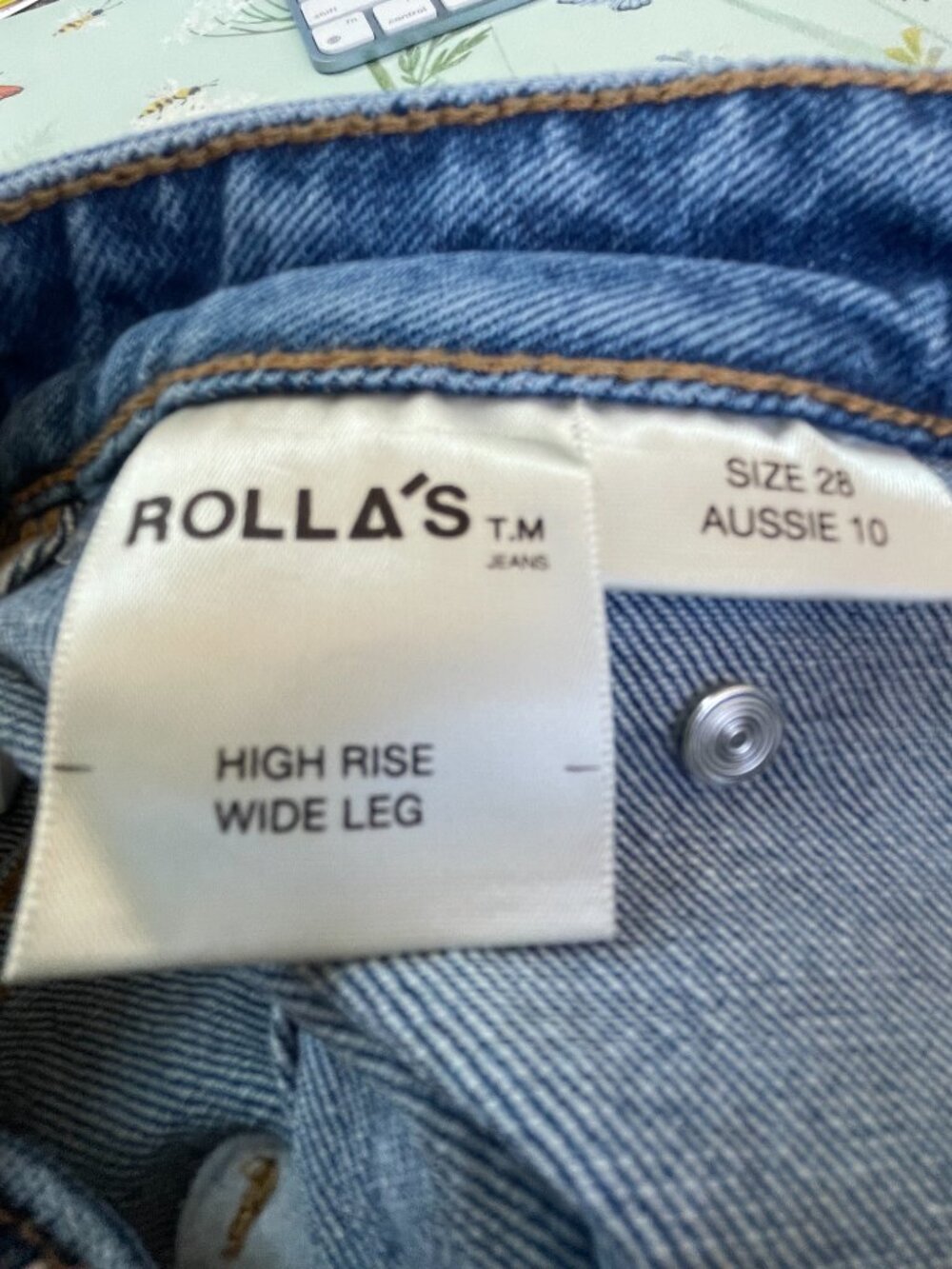 Rolla's Sailor High Rise Wide Leg Jeans NWT Medium Wash Denim 28 - Picture 4 of 14